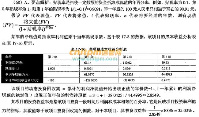 净现值公式：投资项目的黄金指标